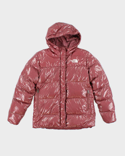 Vintage Women's The North Face Fleece Lined Hooded Puffer Jacket - M
