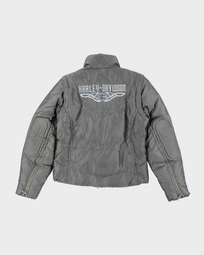 Vintage Women's Y2K Harley Davidson Cropped Insulated Jacket - XS