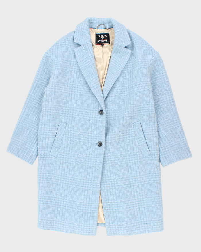 Guess Blue Wool Blend Coat - L
