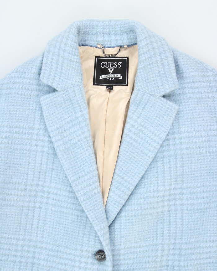 Guess Blue Wool Blend Coat - L