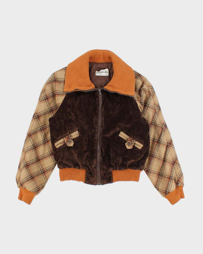 Vintage 70's Women's Cropped Insulated Bomber Jacket - M
