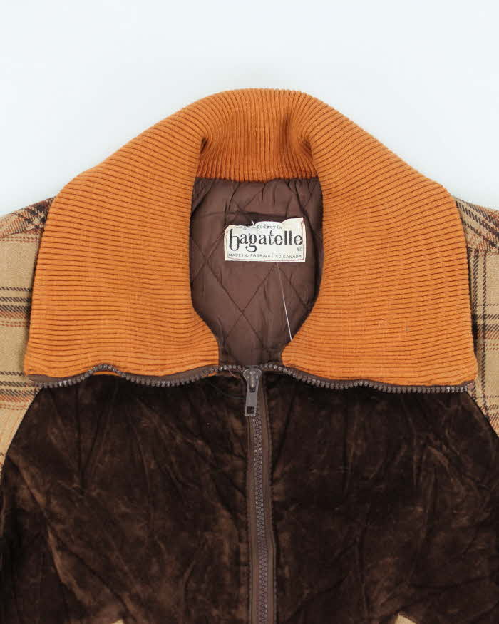 Vintage 70's Women's Cropped Insulated Bomber Jacket - M