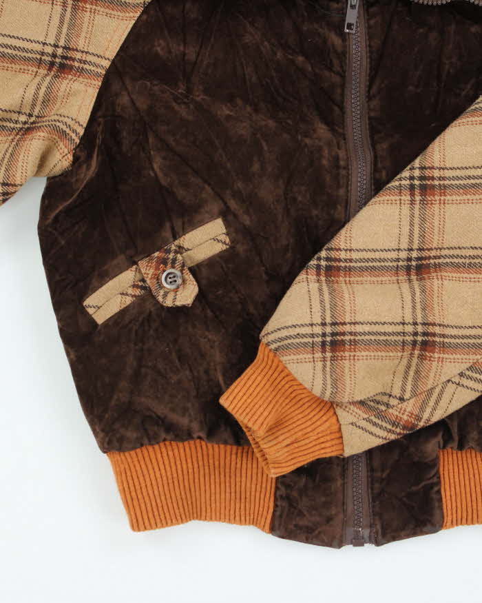 Vintage 70's Women's Cropped Insulated Bomber Jacket - M
