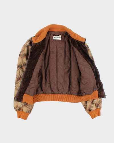 Vintage 70's Women's Cropped Insulated Bomber Jacket - M