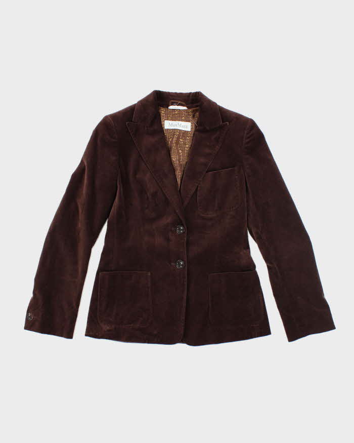 Vintage MaxMara Brown Velvet Blazer - S