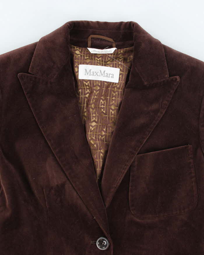 Vintage MaxMara Brown Velvet Blazer - S