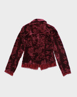 Vintage 90s Le Chateau Velvet Embroidered Blazer - XXS