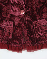 Vintage 90s Le Chateau Velvet Embroidered Blazer - XXS
