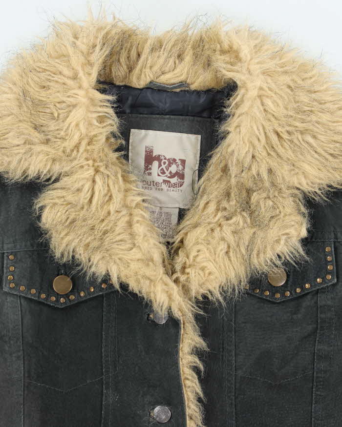 Vintage Y2k 00s h&amp;g Leather Studded Jacket - S
