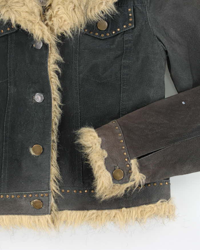 Vintage Y2k 00s h&amp;g Leather Studded Jacket - S