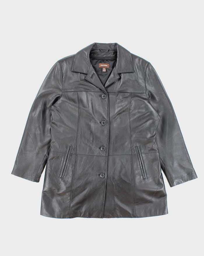 Vintage Women's Danier Heavyweight Leather Button Up Jacket - XL