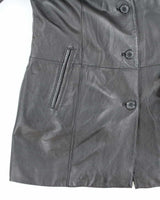 Vintage Women's Danier Heavyweight Leather Button Up Jacket - XL