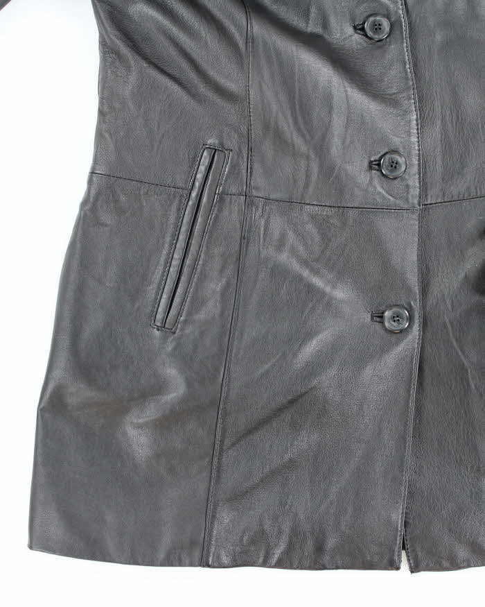 Vintage Women's Danier Heavyweight Leather Button Up Jacket - XL