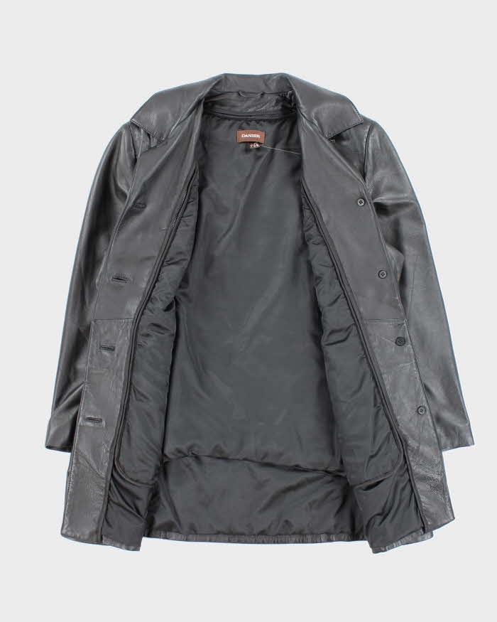 Vintage Women's Danier Heavyweight Leather Button Up Jacket - XL