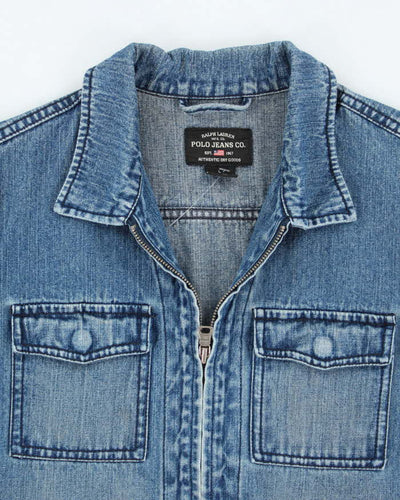 Vintage Y2K Women's Polo Jeans Dark Wash Denim Jacket - L