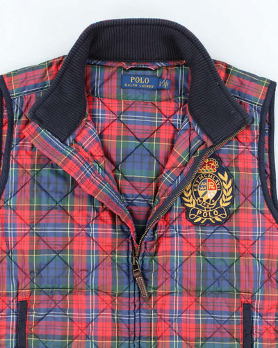 Vintage Women's Ralph Lauren Tartan Insulated Puffer Gilet - L