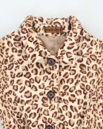 Y2k 00s Brat Jean Leopard Print Jacket - XS