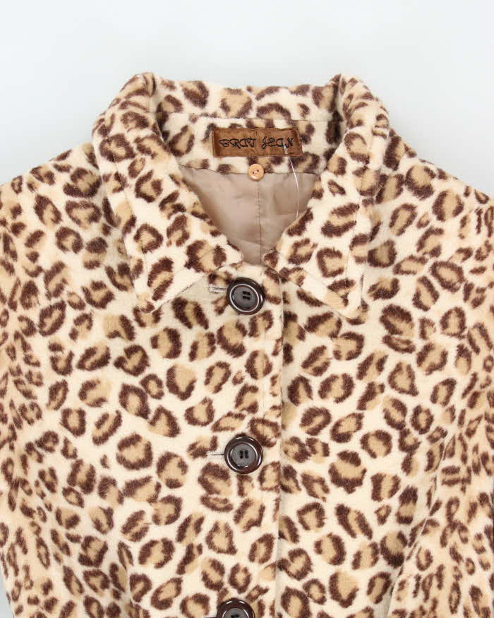 Y2k 00s Brat Jean Leopard Print Jacket - XS