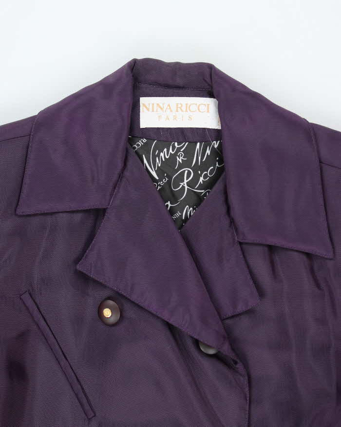 Nina Ricci Purple Waterproof Coat - L