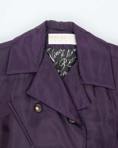 Nina Ricci Purple Waterproof Coat - L