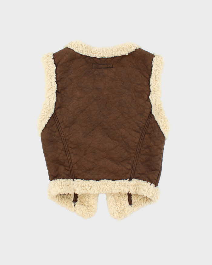 Y2k 00s Miss Sixty Killah Faux Suede Fur Lined Gillet - XS