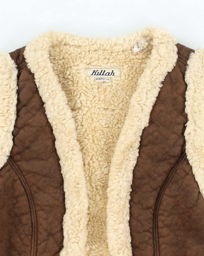 Y2k 00s Miss Sixty Killah Faux Suede Fur Lined Gillet - XS
