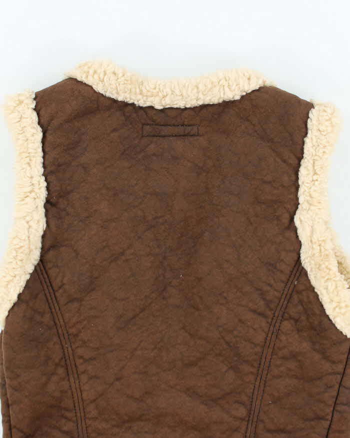 Y2k 00s Miss Sixty Killah Faux Suede Fur Lined Gillet - XS