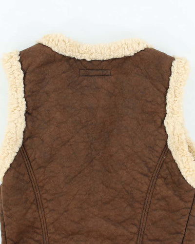 Y2k 00s Miss Sixty Killah Faux Suede Fur Lined Gillet - XS