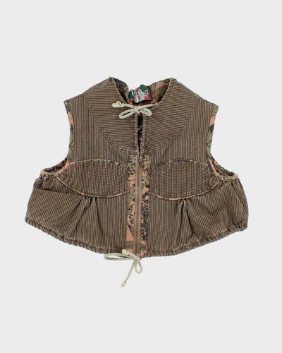 Y2k 00s Solo Jeans Corduroy Gillet - L