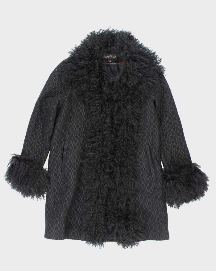 Vintage Donatella Wool &amp; Faux Fur Jacket - M