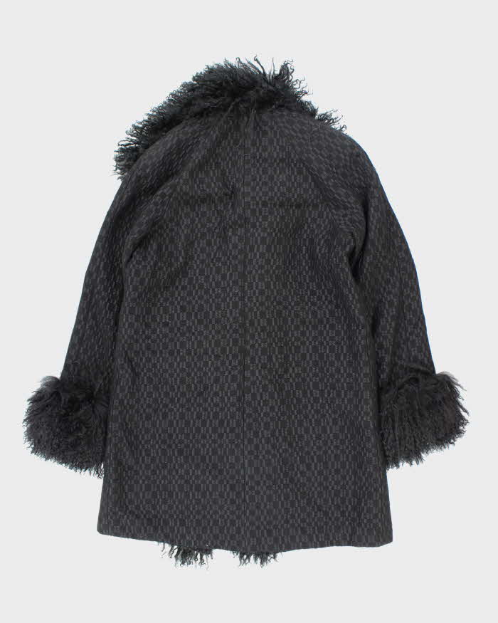 Vintage Donatella Wool &amp; Faux Fur Jacket - M