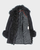 Vintage Donatella Wool &amp; Faux Fur Jacket - M