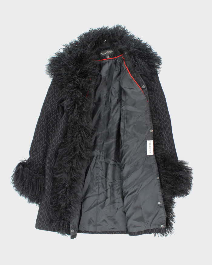 Vintage Donatella Wool &amp; Faux Fur Jacket - M