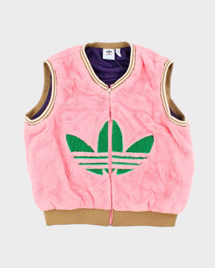 Adidas Pink Faux Fur Gillet - M