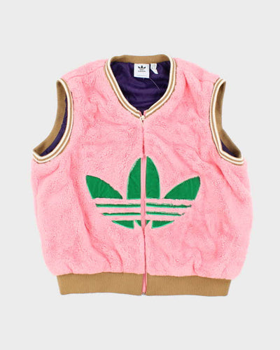 Adidas Pink Faux Fur Gillet - M