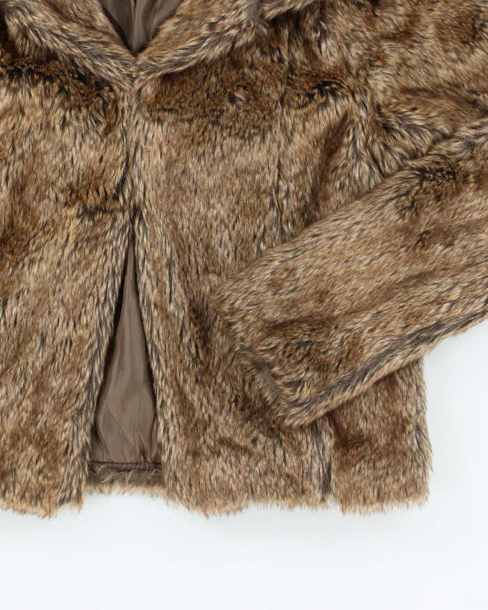 Y2k 00s Venus Brown Faux Fur Jacket - S