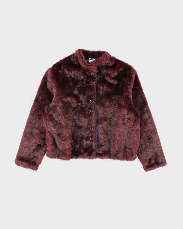 Y2k 00s Nanuk Red Faux Fur Jacket - L