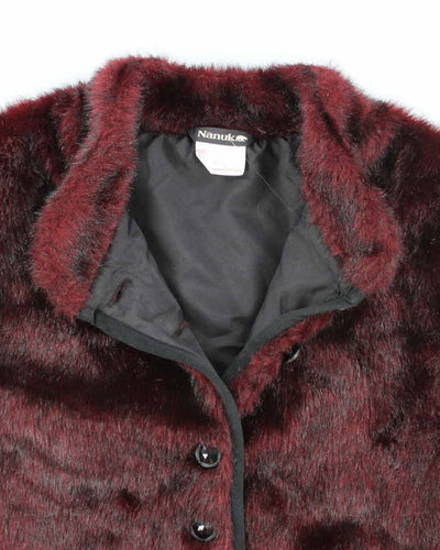 Y2k 00s Nanuk Red Faux Fur Jacket - L