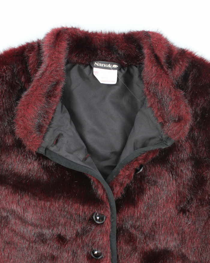 Y2k 00s Nanuk Red Faux Fur Jacket - L
