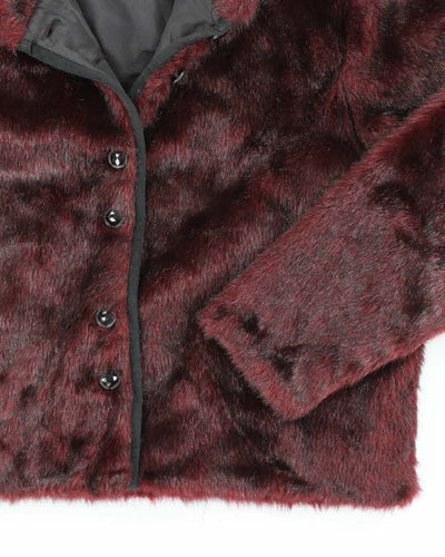 Y2k 00s Nanuk Red Faux Fur Jacket - L
