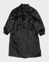 Vintage Image Black Faux Fur Coat - M