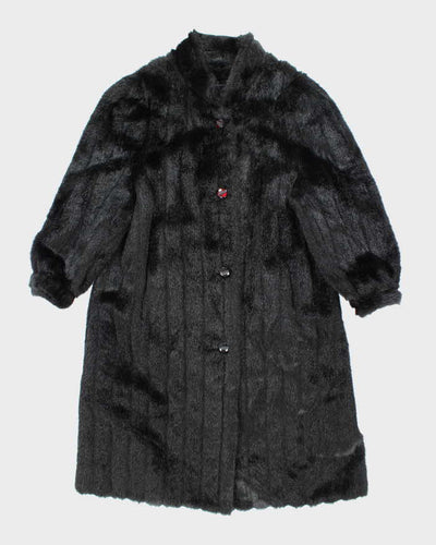 Vintage Image Black Faux Fur Coat - M