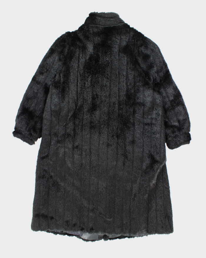 Vintage Image Black Faux Fur Coat - M