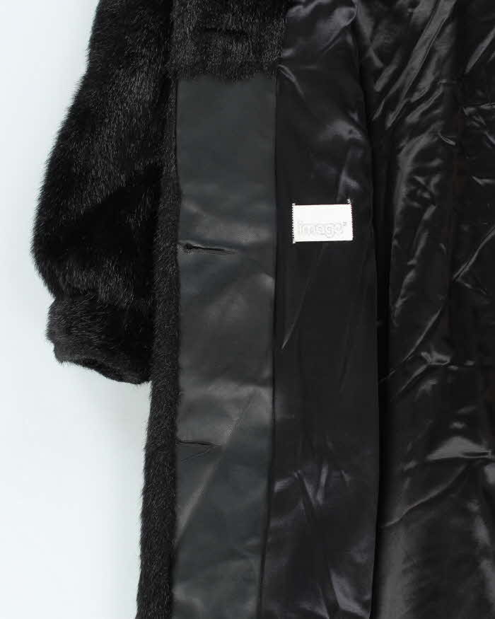 Vintage Image Black Faux Fur Coat - M