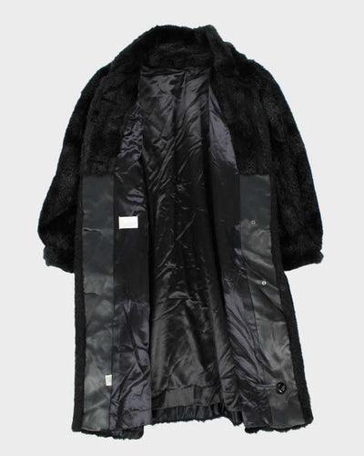 Vintage Image Black Faux Fur Coat - M