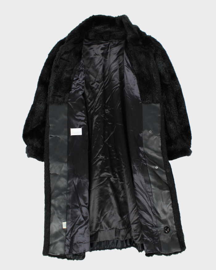 Vintage Image Black Faux Fur Coat - M