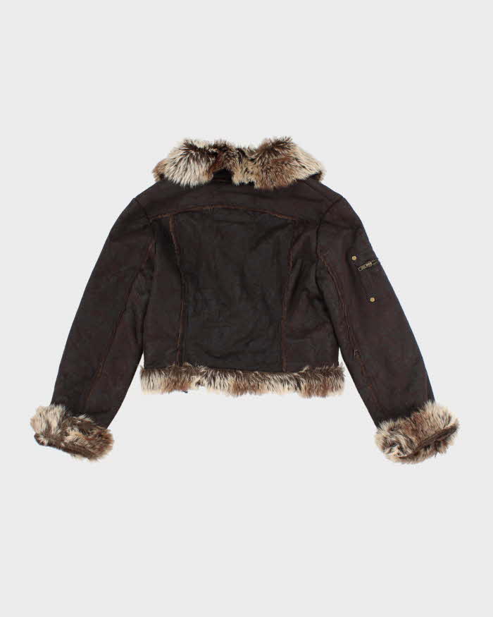 Vintage Y2k 00s O&amp;G Faux Suede Fur Lined Jacket - M