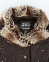 Vintage Y2k 00s O&amp;G Faux Suede Fur Lined Jacket - M