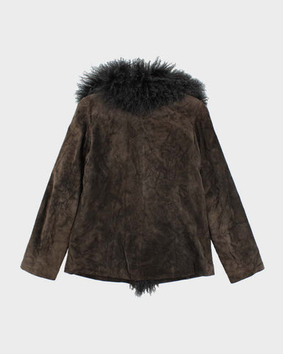 Vintage Y2k 00s F.L.A.G. Suede Faux Fur Lined Jacket - S