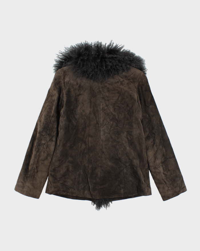 Vintage Y2k 00s F.L.A.G. Suede Faux Fur Lined Jacket - S